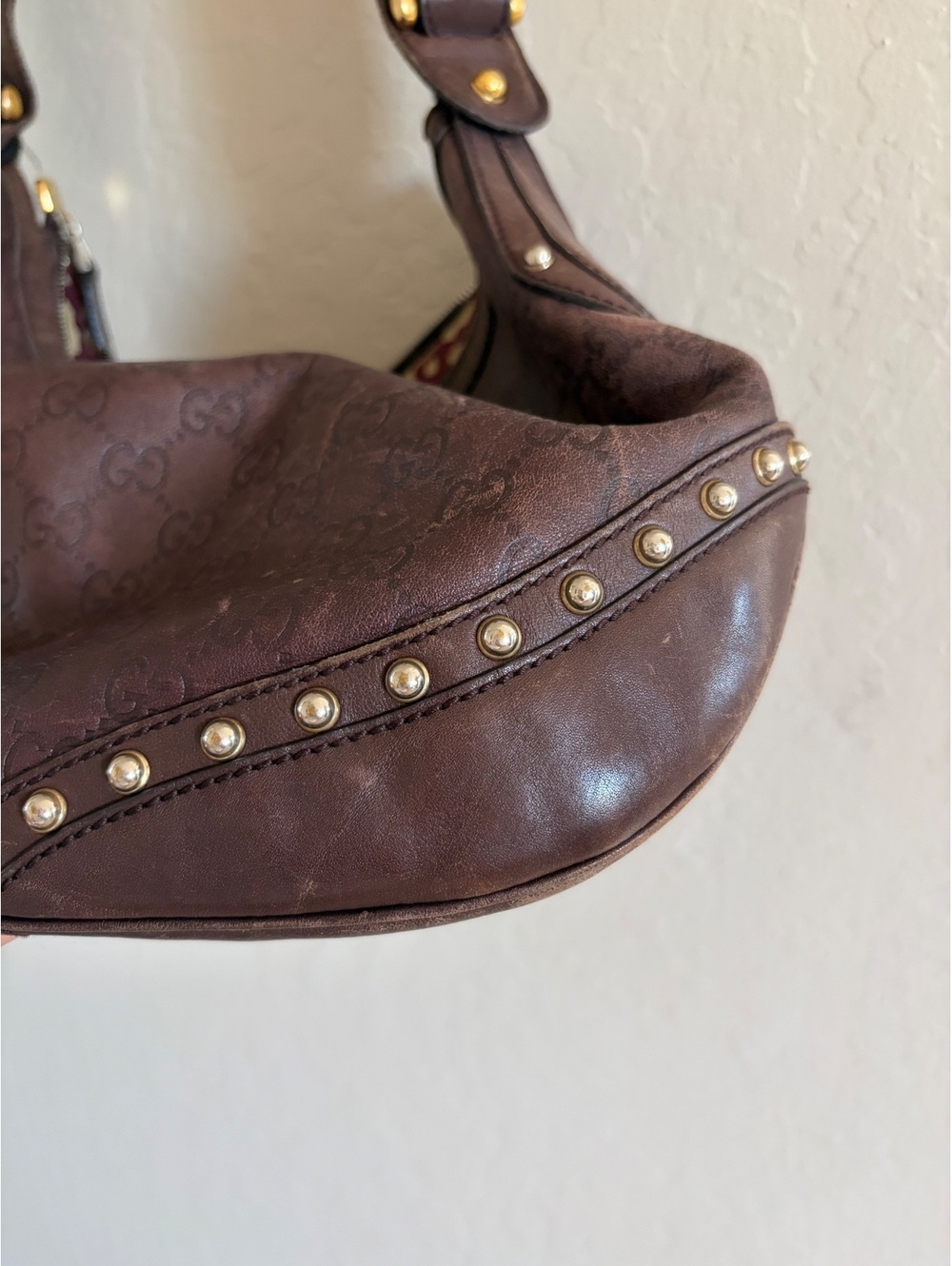 🔥 SALE TODAY 🔥 Gucci guccissima leather studded Pelham hobo - Picture 5 of 9